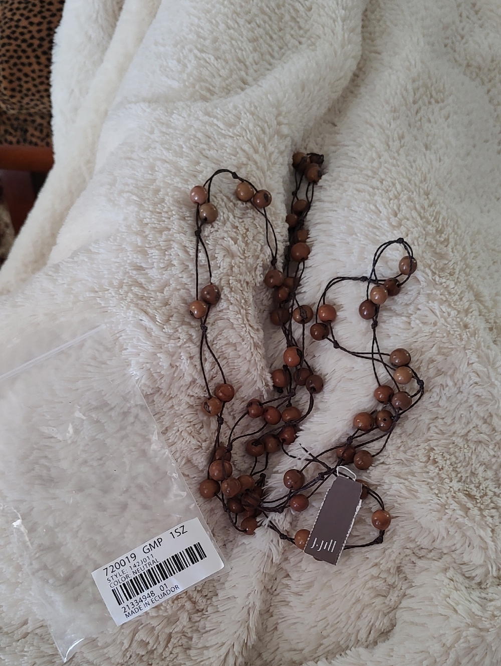 J. Jill Brown Wood Bead Necklace